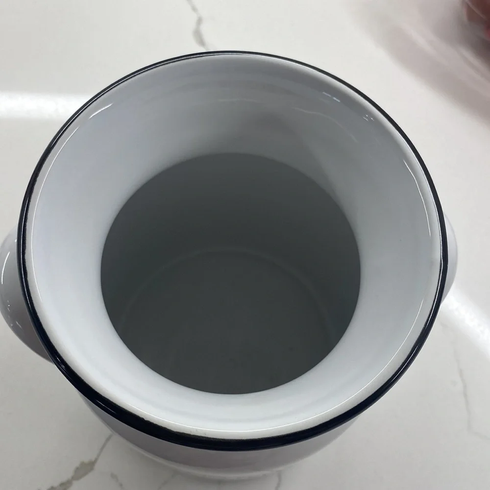 New! Food Network Utensil Crock‎ Farmhouse Black & White